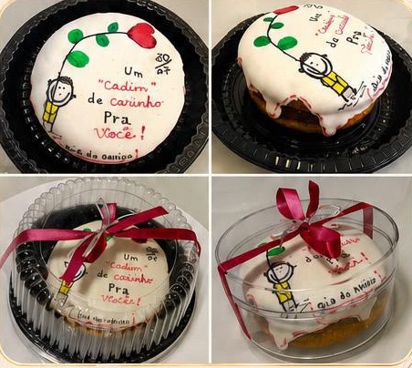 Mini Bolo 250g Pintado à Mão para Presentes e Empresas